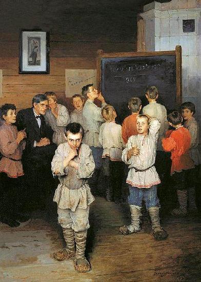 Nikolai Petrovitch Bogdanov-Belsky Mental Calculation. In Public School of S. A. Rachinsky oil painting image